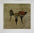 Trois Soucis Three Marigolds Original Aquatint and Etching by the French artist Brigitte Coudrain