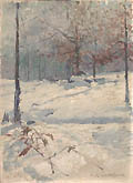 Winter Landscape Original Painting by the American artist A. Walter Crane