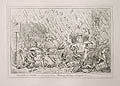 Very Unpleasant Weather or Raining Cats and Dogs by George Cruikshank