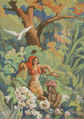 Oriental Dancer Original Gouache Painting by the American artist John Csosz
