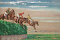 Steeplechase Original Gouache Painting by the American artist John Csosz