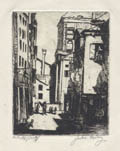 Sunlight and Shadows Venice Italy Original Drypoint Engraving g by the American artist John Csosz