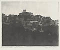 Grimaldi Castle Gagnes France Original Aquatint Engraving by the American artist William Phelps Cunningham