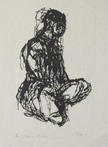 Posture of Contemplation Original Woodcut by the American artist Arthur C. Danto also known as Arthur Danto