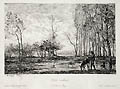  Soleil Couchant Sunset Original etching by the French artist Charles Daubigny published by the Gazette Des Beaux-Arts Paris