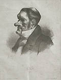 Gan Portrait of Auguste Hippolyte Ganneron Original lithograph by the French artist Honore Daumier published by Le Charivari