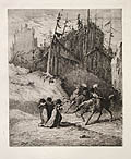 Chevaliers et Sorcieres Horsemen and Witches Original Etching Original Etching by the French artist Amedee de Boret published for the Societe des Aqua Fortistes Eaux Fortes Modernes by A Cadart and Luquet
