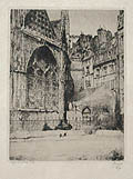 L'Eglise St. Severin Saint Severin Church Paris Original Etching by Jules De Bruycker