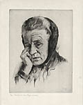 Mendiante des pays Beggar of the Envalvis Region Original Etching by the French artist Francois de Herain