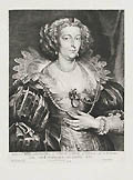 Genevieve d'Urfe Original engraving by Pieter de Jode designed by Anthony Van Dyck