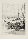 Marine Original Etching by Gaston de Latenay