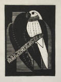 Parkiet or Parrot Parakeet Original Woodcut by Samuel Jessurun de Mesquita