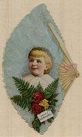 Innocence Original 19th century Advertising Chromolithographic Die Cut by the  Stephens' Lithograph and Engraving Co. St. Louis Advertisemtnt for Flint and Walling
