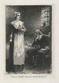 Hester Prynne and Roger Chillingworth Original Etching by the American artist Frederick Dielman The Hawthorne Portfolio The Scarlet Letter