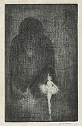 La Ballerina Original Etching and Drypoint Engraving by the American artist Leon Dolice also listed as Leon Louis Dolice