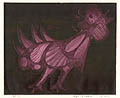 Rooster Original Deep Etching by the Israeli artist Amram Ebgi