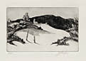 The Barrier Indiana Dunes Original Engraving by the American artist Jacob Howard Euston