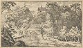 Watermill at the Foot of the Mountain Original Etching by the Dutch artist Allart van Everdingen