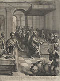 The Marriage at Cana Original Engraving by William Faithorne