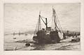 On New York Bay Original Etching by Henry Farrer