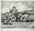 Chateau Frontenac Quebec City Original Etching and Drypoint Engraving by Hortense Ferne