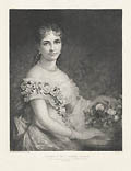Portrait of Mrs. J. Coleman Drayton Original Etching by the American artist Stephen James Ferris  also listed as Stephen Ferris based upon a design by American painter Daniel Huntington