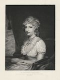 Mrs. Philip Nicklin Original Etching by the American artist Stephen James Ferris also listed as stephen Ferris after a painting by Gilbert Stuart