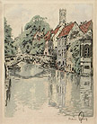 Canal Scene Bruges by Hans Figura