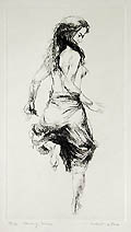 Dancing Woman Original Etching by the American artist Herbert Fink