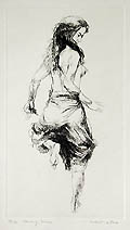 Dancing Woman Original Etching by the American artist Herbert Fink