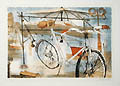 La Bicicletta The Bicycle Original Lithograph by Eva Fischer