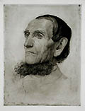 Head Study Original Etching by the German artist Otto Fischer