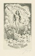 Ex Libris Mansueto Fenini Venustas Lux Beautiful Light by Vitezslav Fleissig