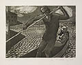 Inept Boatman Original Aquatint and Etching by the American artist Kevin Fletcher
