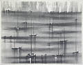 Anchored Boats Original Lithograph by the American artist Richard Florsheim