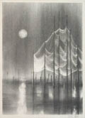 Full Moon Original Lithograph by the American artist Richard Florsheim