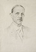 Portrait of Sir Francis James Wylie Original Graphite Drawing by the British artist Frances de Biden Footner