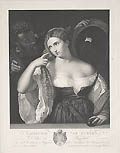 La Maitresse du Titien Titian's Mistress Original Engraving by the British artist Francois Forster designed by the Italian Master Titian Tiziano Vecellio