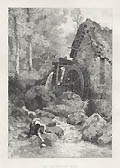 An Old English Mill Original Etching by the British artist Myles Birket Foster