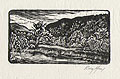 Early Sunset Original Wood Engraving by the American artist Roy Charles Fox