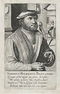 Portrait of Hans Holbein Joannes Holbenus Basilensis by Simon Frisius & Hendrik Hondius