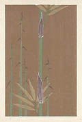 Bamboo Shoots Motif Design Original woodcut by the Japanese artist Furuya Korin published by Yamada Unsodo for the Album of Bamboo Motif Designs