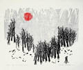 We in Winter Woods Original Woodcut by the American artist Morton Lloyd Garchik