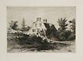 The Old Manse Home of Nathaniel Hawthorne Concord Massachusetts Original Etching by Edmund Garrett