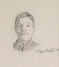 Portrait of Frank Richards Original Graphite Drawing by the British artist,Arthur Joseph Gaskin  also known as Arthur Gaskin
