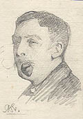 Sketch of Frank Richards by Arthur Joseph Gaskin