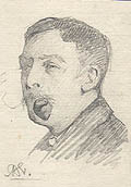 Sketch of Frank Richards Original Graphite Drawing by the British artist Arthur Joseph Gaskin also known as Arthur Gaskin