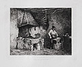 Le Forgeron Original Etching by the French artist Georges Gassies published for the Societe des Aqua Fortistes Eaux Fortes Modernes by Cadart and F Chevalier and A Cadart and Luquet