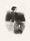Gulnare Mlle Melanie Waldor Original Lithograph by The French artist Paul Gavarni also known as Hippolyte Guillaume Sulpice Chevalier from Les Beaux Arts Paris