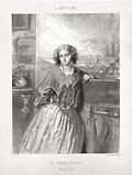 Madame E de B Les Femmes Artistes Women Artists, Mrs. E. de Beaumont Original Lithograph by The French artist Paul Gavarni published by L'Artiste Paris